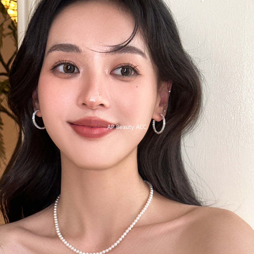 A관 - 925 은침 후프 꼬임 귀걸이 [EH-3819] 25.08-3