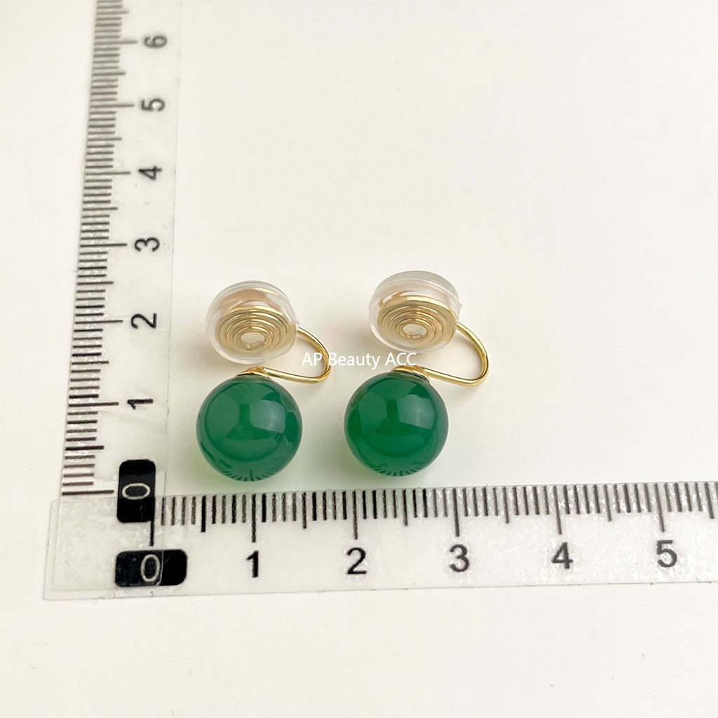 C관 - 18K 도금 에나멜 플라워 이어커프 귀걸이 [EJ0301S] 25.03-1