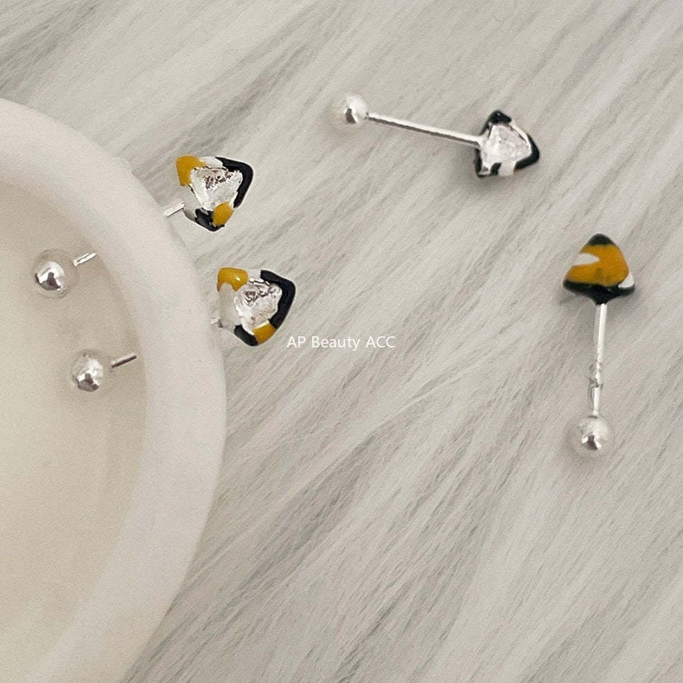 A관 - 925 은침 고양이 귀 디자인 피어싱 귀걸이 [EH-4165] 25.10-4