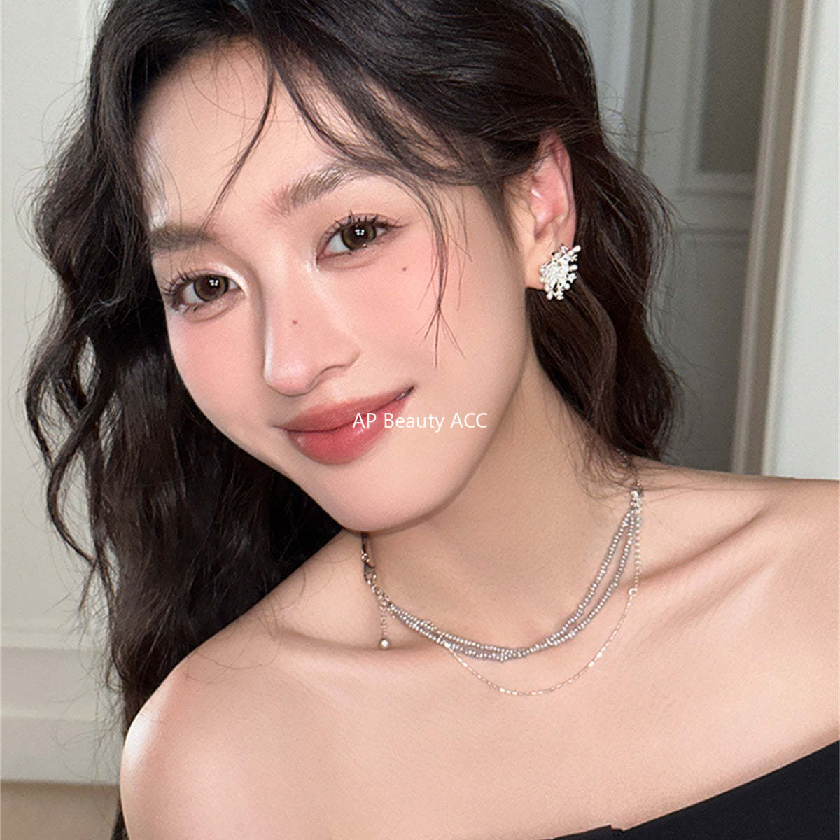 A관 - 불꽃 디자인 진주 귀걸이 [EH-4105] 25.10-4