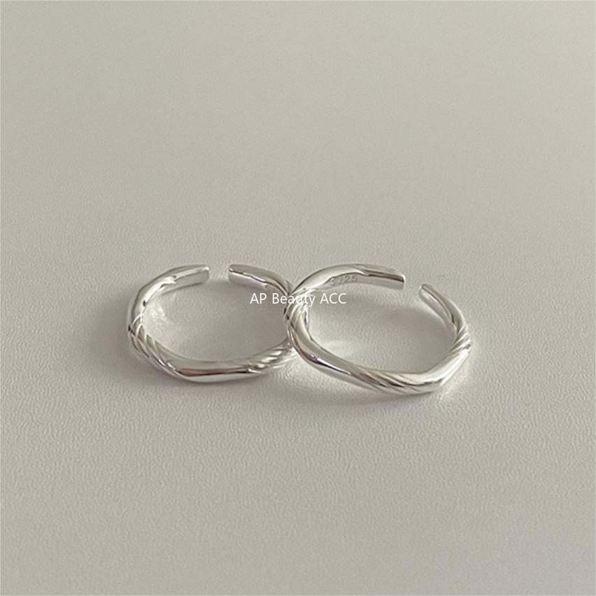 F관 - 925 실버 트위스트 오픈형 반지 [J1915] 25.10-5