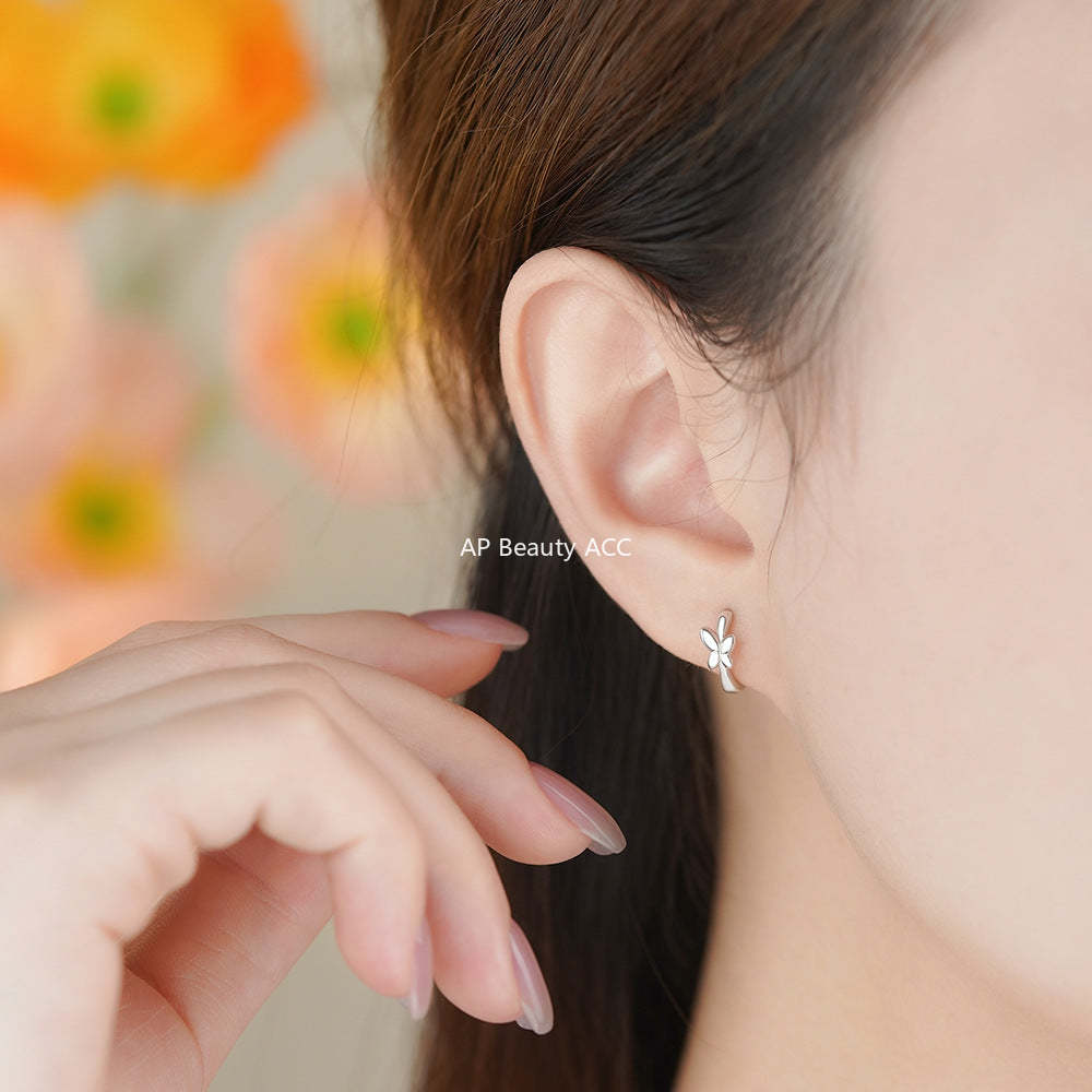 B관 - 925 실버 나비 디자인 링 후프 귀걸이 [YC9500E] 25.12-3