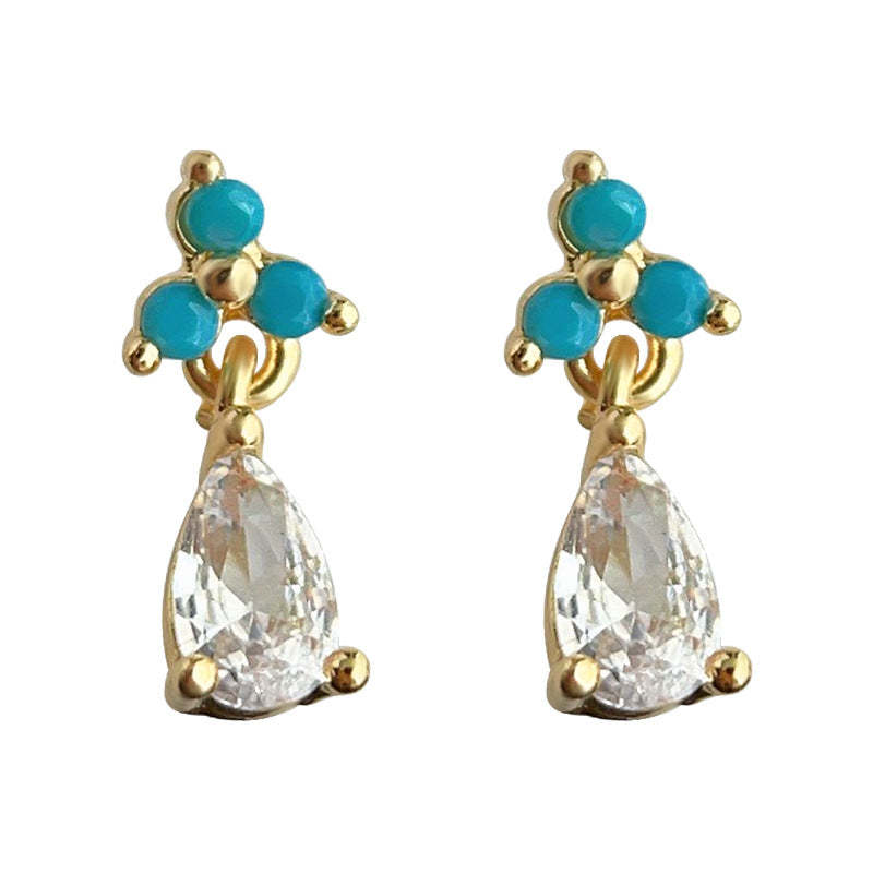 C관 - 14K 도금 미니 물방울 은침 귀걸이 [4191] 24.05-5