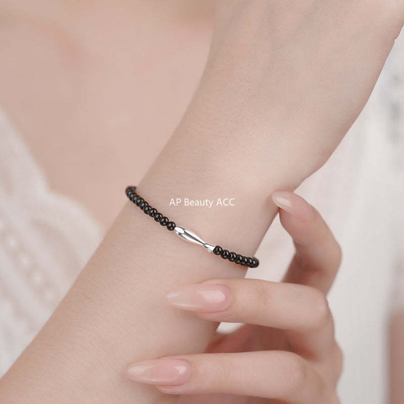 B관 - 999 실버 물고기 흑요석 비즈 팔찌 [YC5314SL_1] 25.10-5