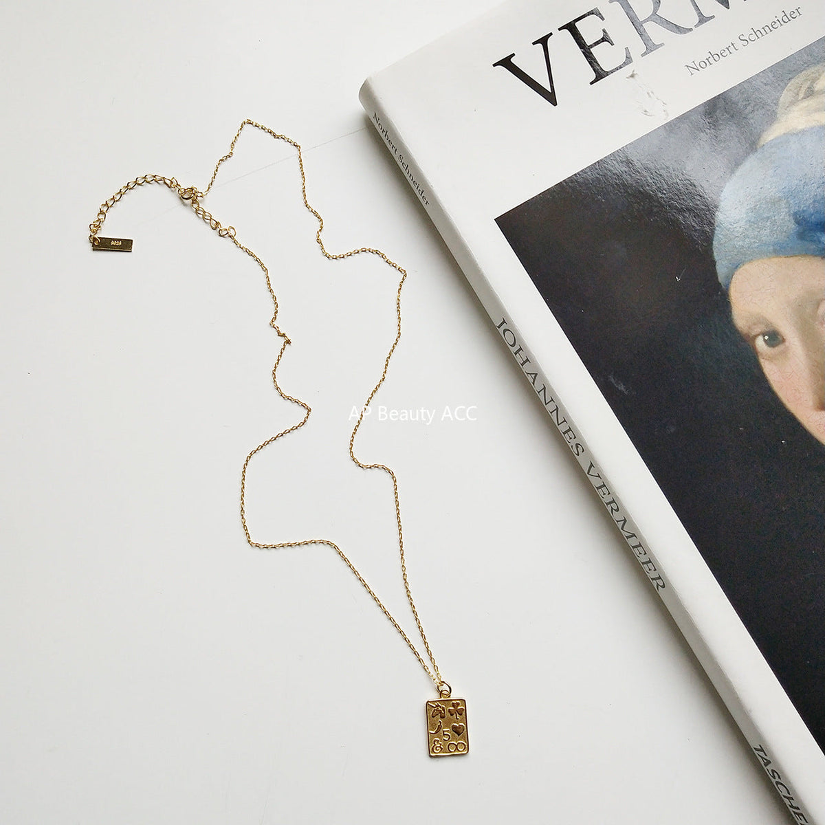 F관 - 925 실버 하트 카드 펜던트 목걸이 [B377-B378] 25.10-3