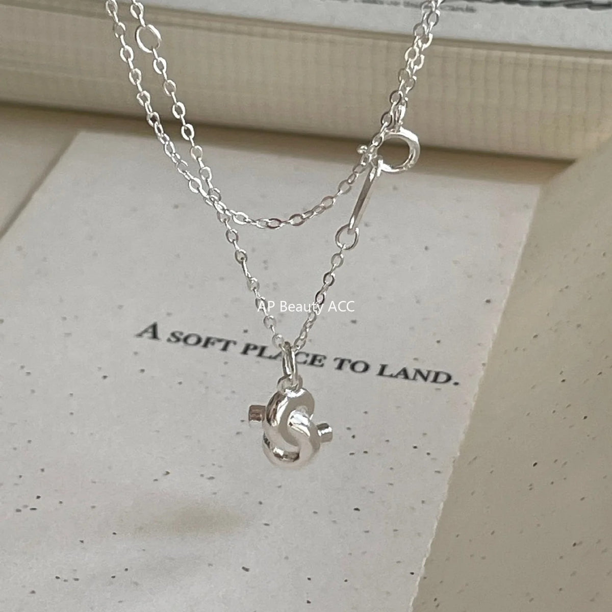 F관 - 925 실버 하트 매듭 펜던트 목걸이 [B1380] 25.11-1