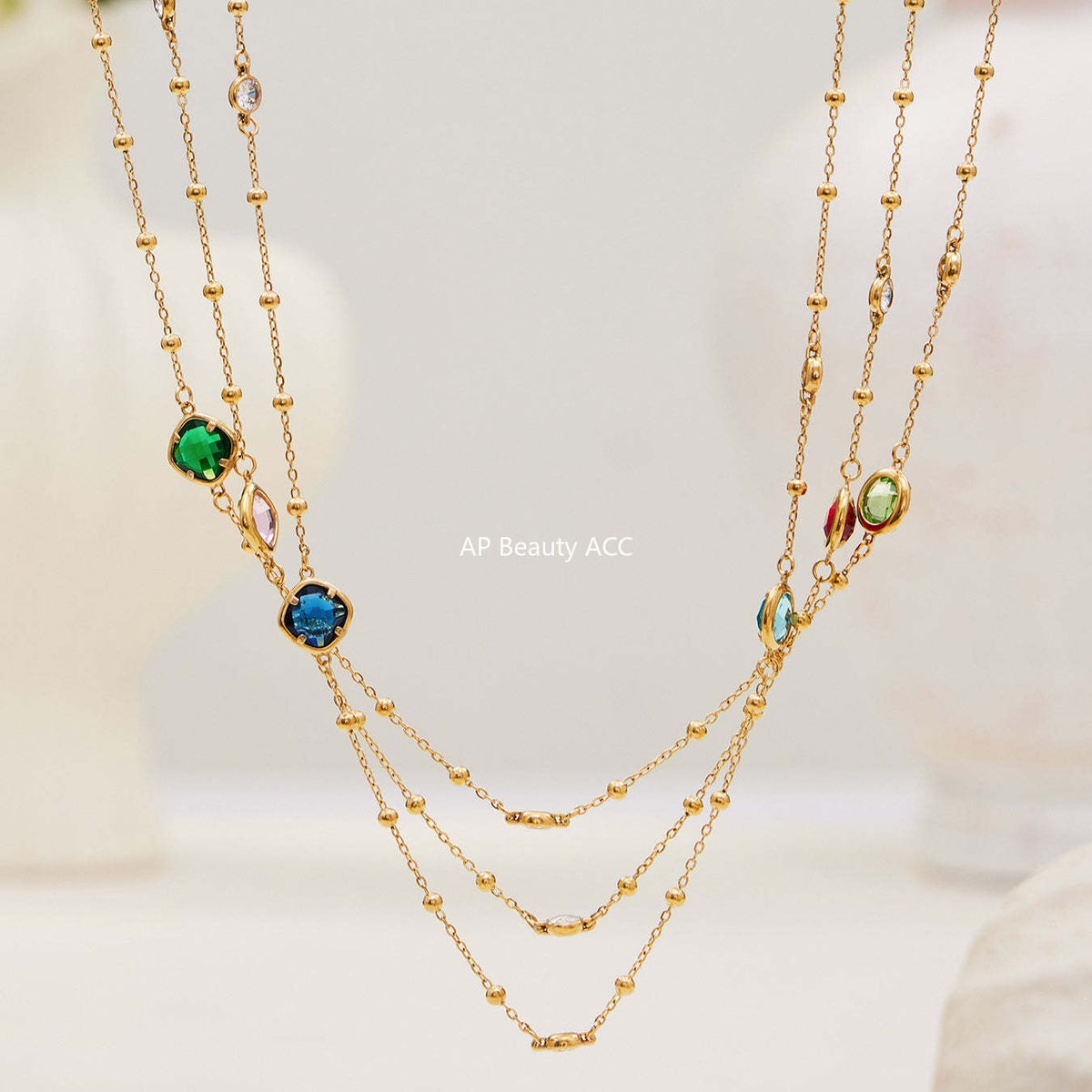 D관 - 스테인리스 스틸 둥근 사각 컷팅 큐빅 목걸이 귀걸이 팔찌 [TXP509] 25.12-1