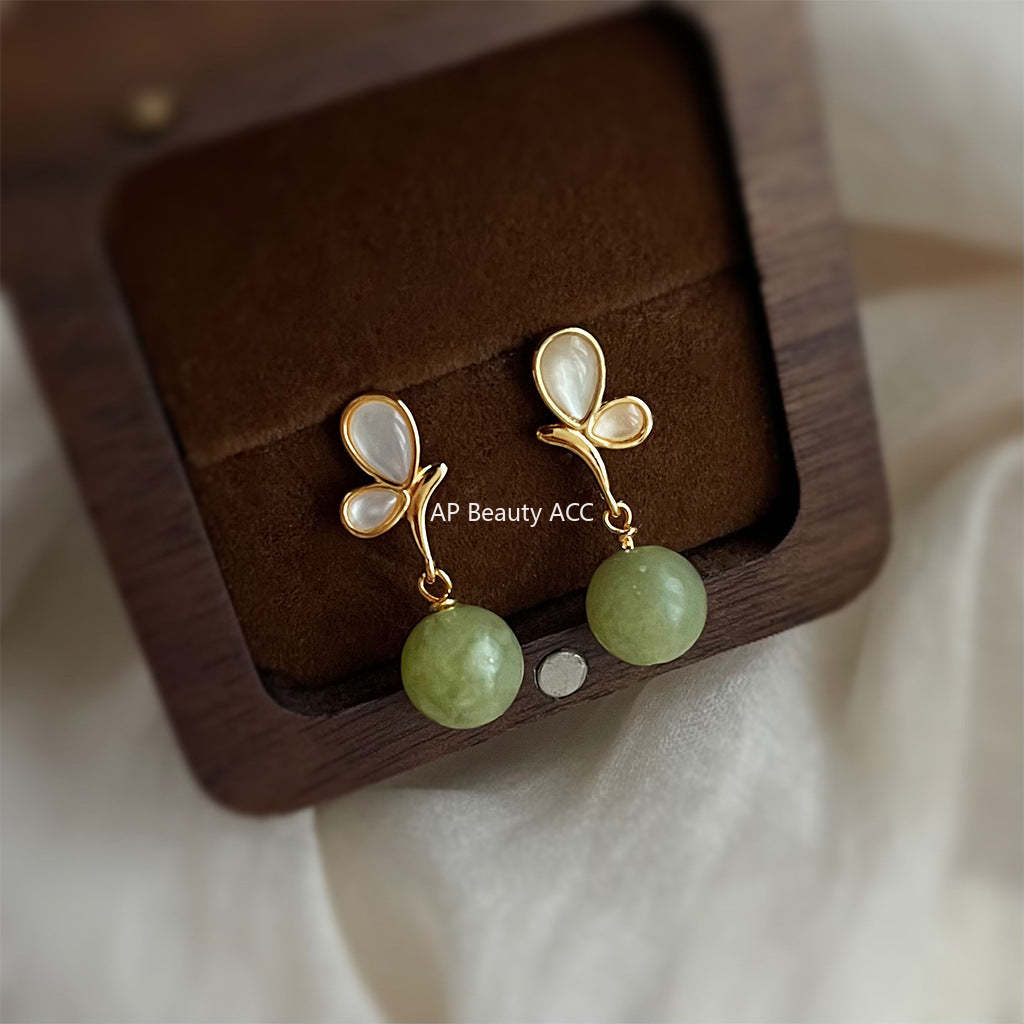 C관 - 자연석 진주 합성 터키석 핸드메이드 14K 도금 귀걸이 [4305] 24.06-2