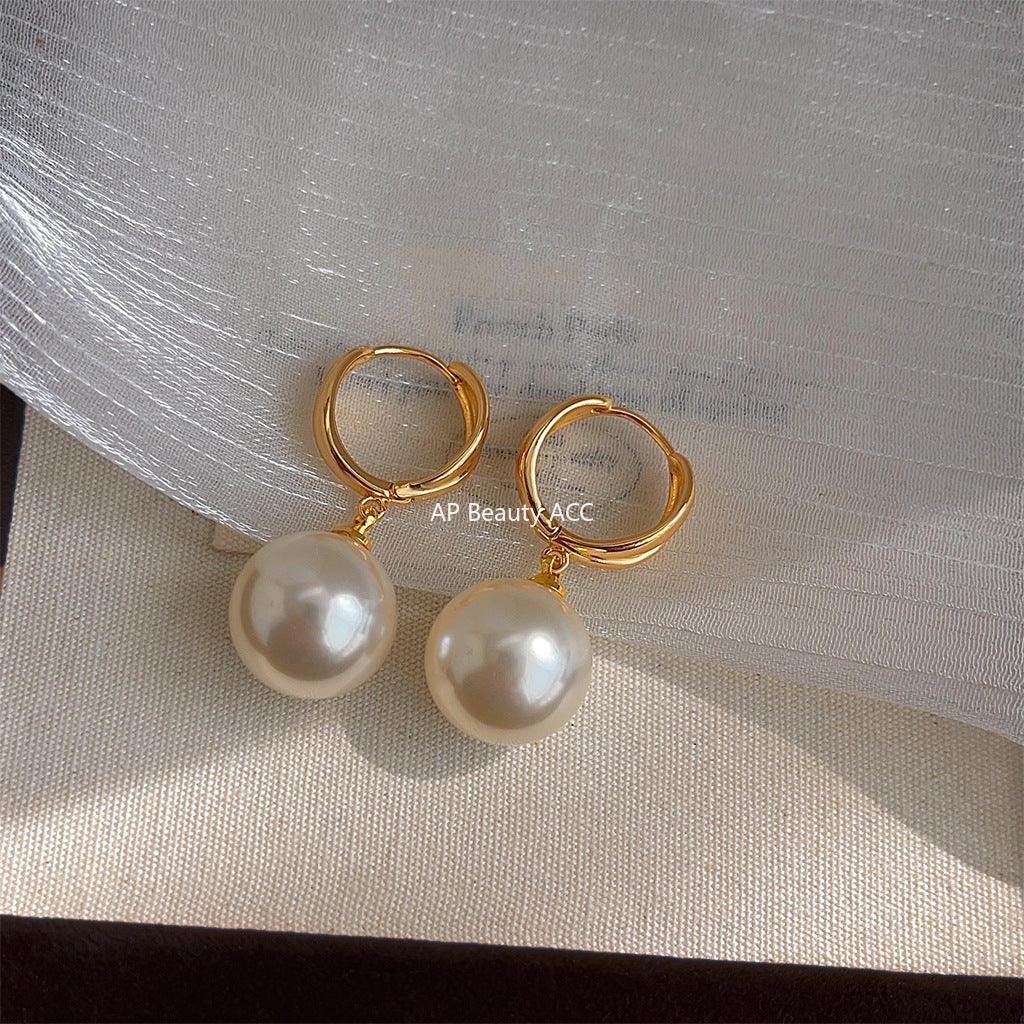 C관 - 글라스 진주 고급 14K 도금 귀걸이 [3689] 24.03-5