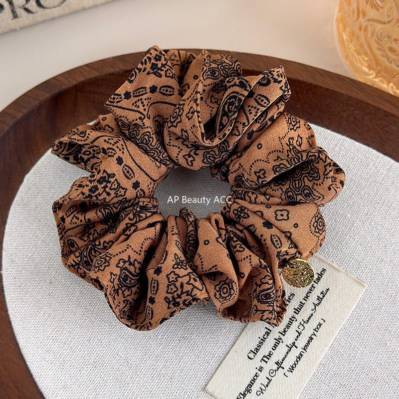 E관 - 빈티지 페이즐리 패턴 포니테일 곱창 헤어밴드 [27578] 25.10-3