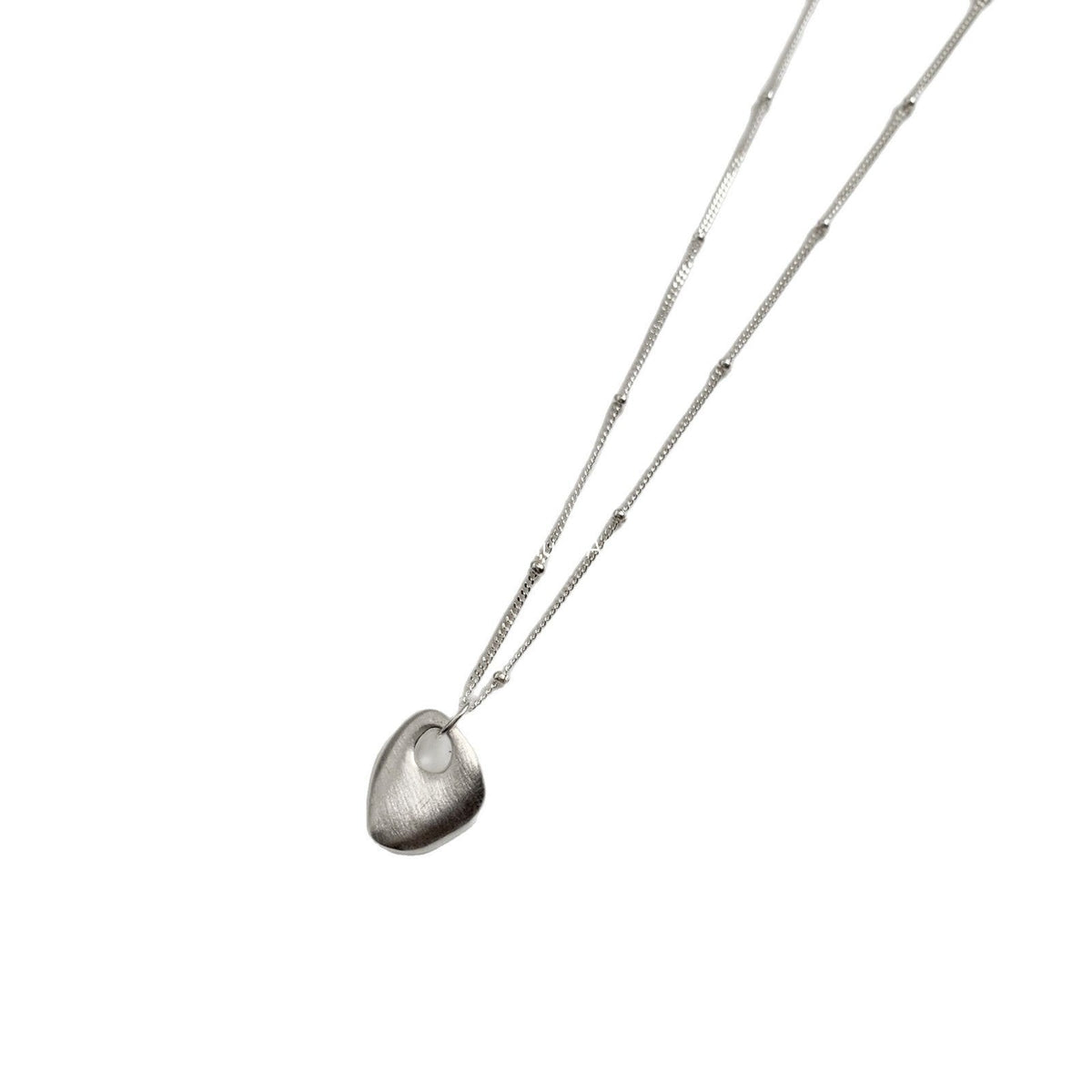 A관 - 925 실버 샌딩 플레이트 펜던트 목걸이 [1003] 25.10-3