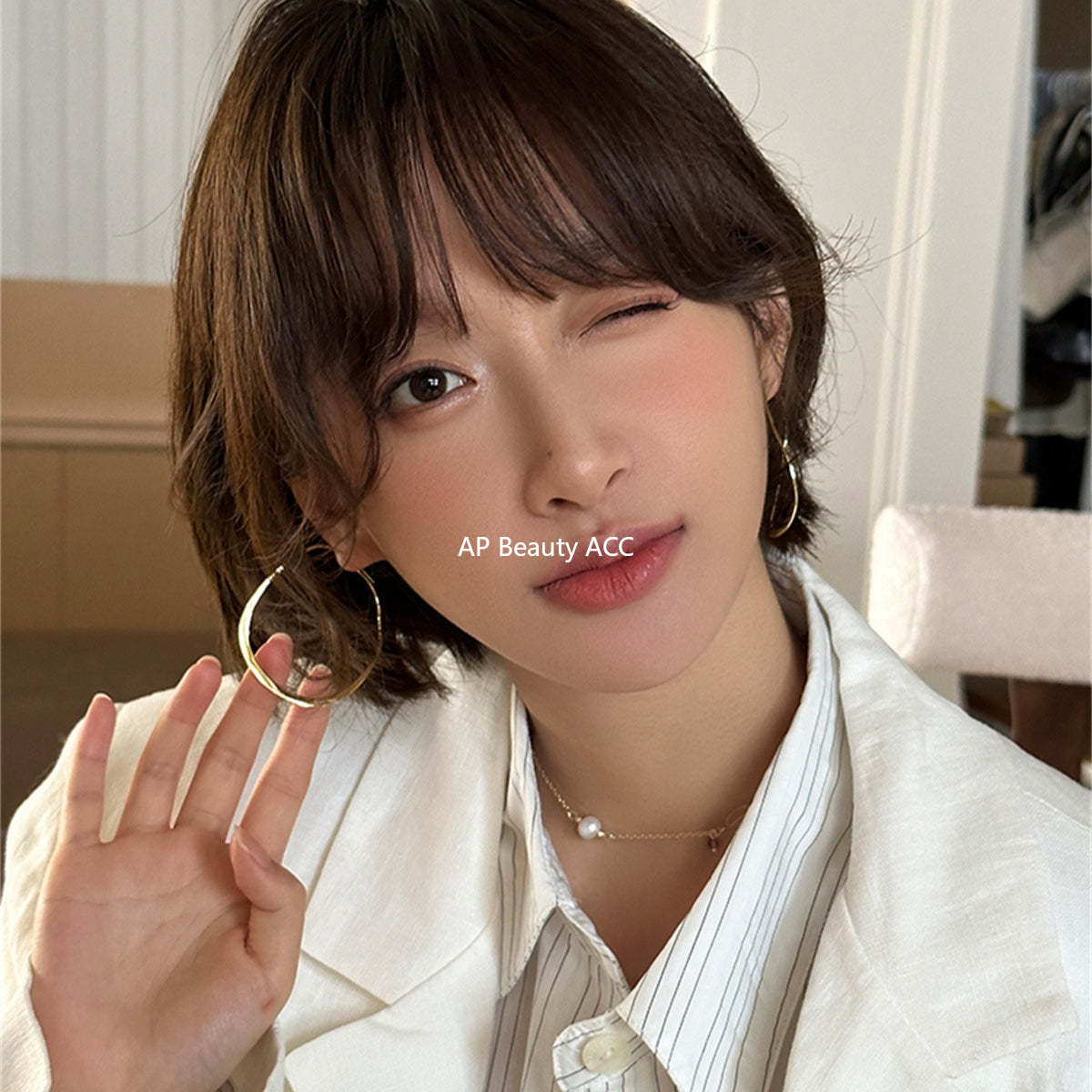 A관 - 925 은침 심플 대형 링 귀걸이 [EH-3968] 25.10-2