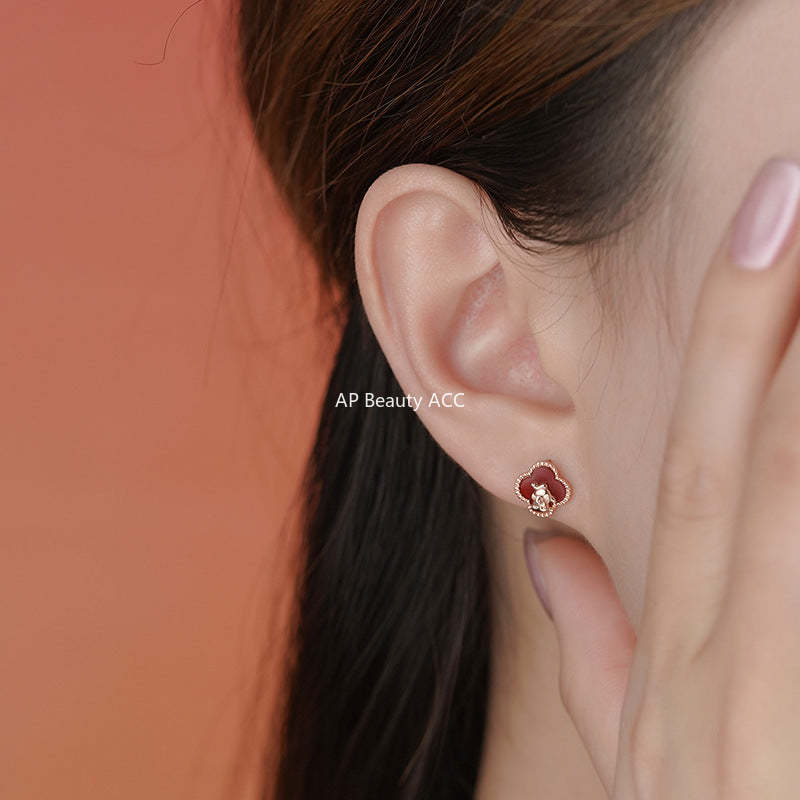 B관 - 925 실버 네잎클로버 말띠 행운 목걸이 팔찌 귀걸이 [YC2693N_1 YC4913SL_1 YC9704E_1] 25.10-5