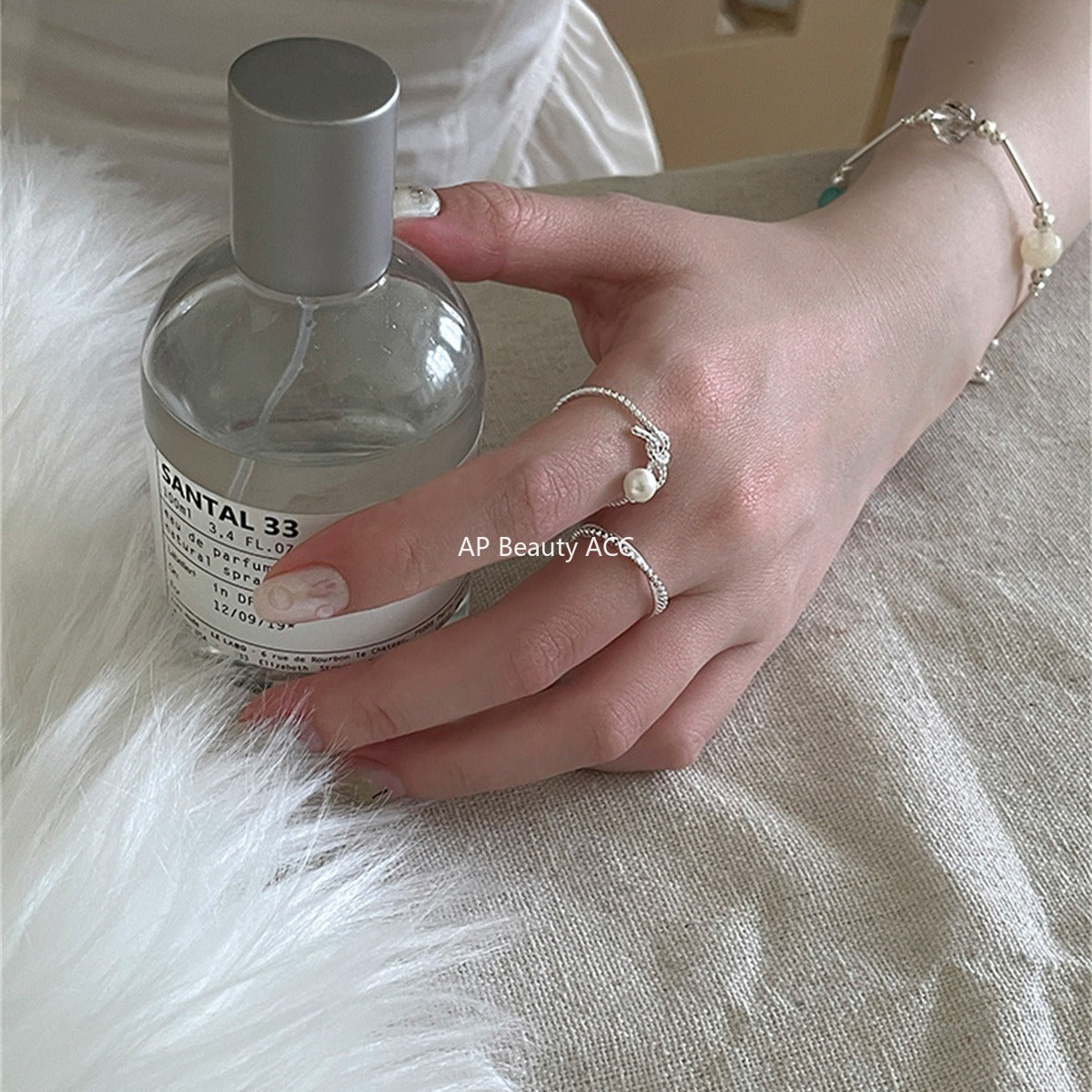 A관 - 925 실버 진주 리본 디자인 오픈형 반지 [JZ-0702] 25.11-1