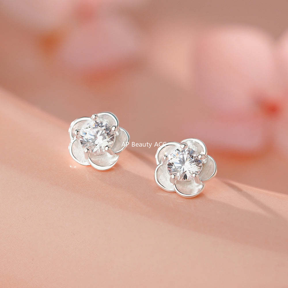 B관 - 999 실버 플라워 큐빅 귀걸이 [YC3124E_2] 25.11-4