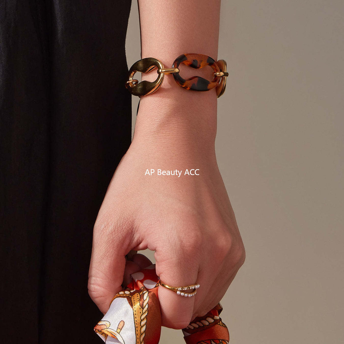 D관 - 레진 타원 체인 디자인 스테인리스 목걸이 팔찌 귀걸이 [TXP470] 25.11-3