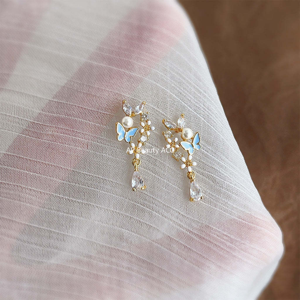 C관 - 14K 도금 여름 꽃 모티프 디테일 귀걸이 [4113] 24.06-1