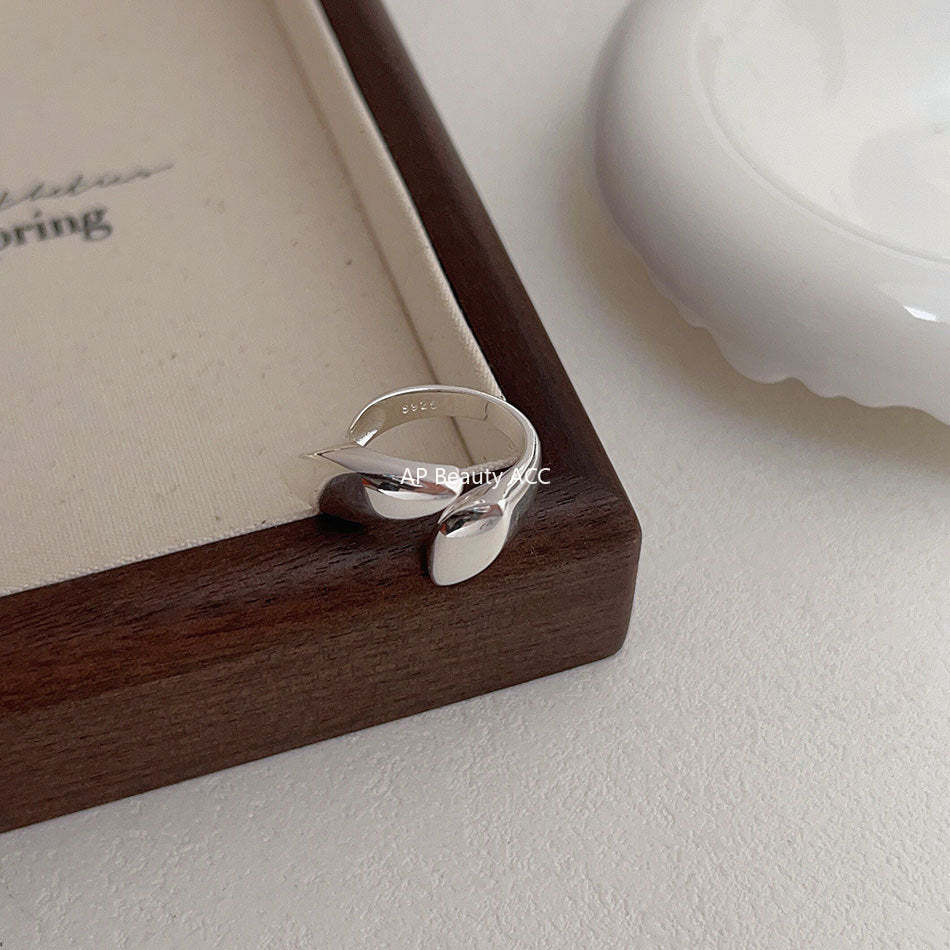 F관 - 925 실버 기하학 유광 오픈형 반지 [J343] 25.10-5