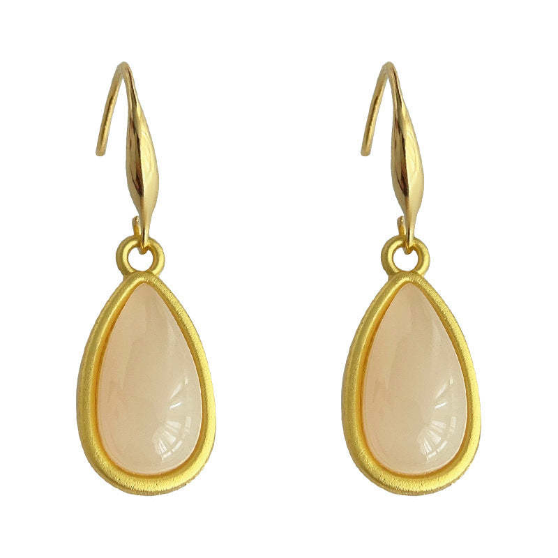 C관 - 복고풍 레진 무광 도금 물방울 귀걸이 [4174] 24.05-5