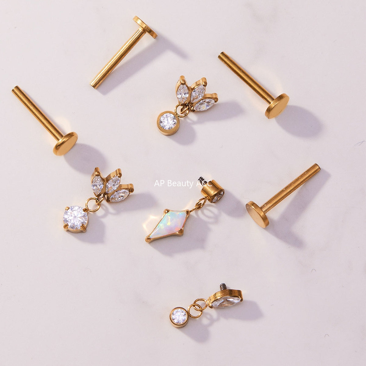 D관 - 티타늄 합금 스틸 입술용 단품 피어싱 [T009] 25.11-2