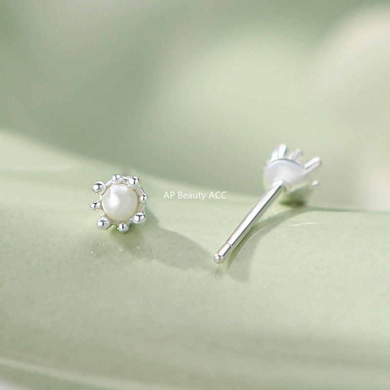 B관 - 999 실버 심플 진주 귀걸이 [YC3343E_1] 25.10-1