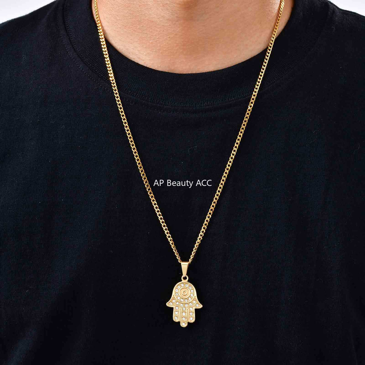 G관 - 스테인리스 파티마의손 큐빅 펜던트 목걸이 [PN-2264] 25.11-2