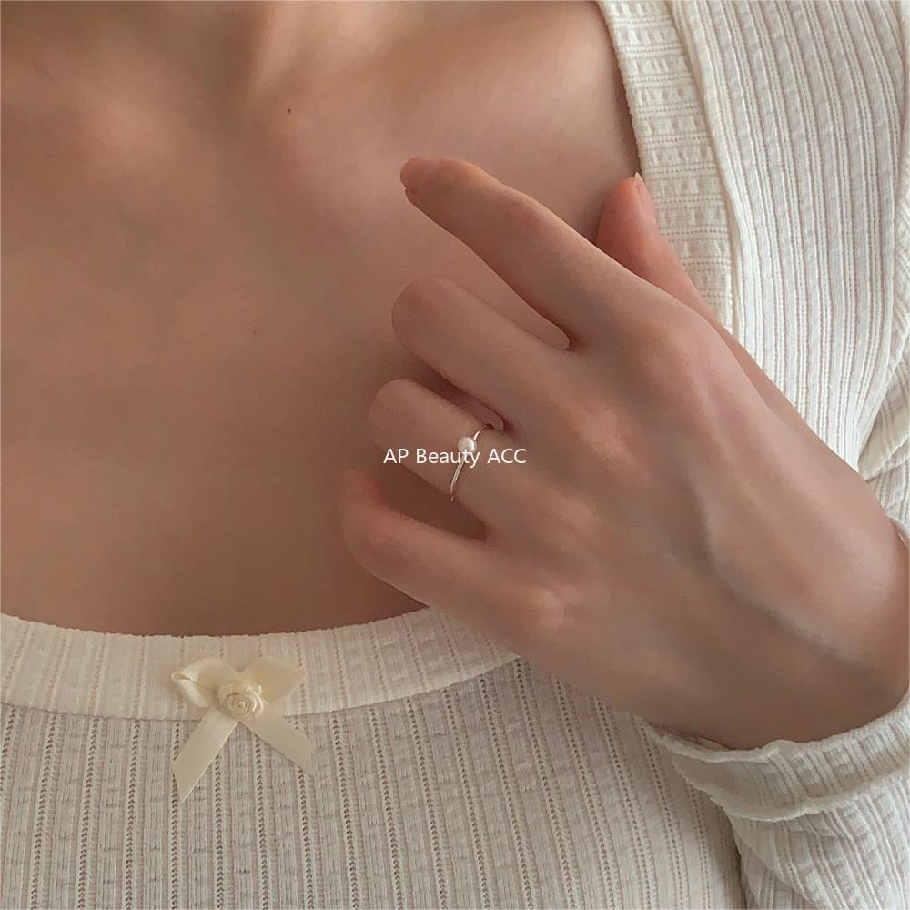 F관 - 925 실버 진주 디자인 오픈형 반지 [J2022] 24.06-2