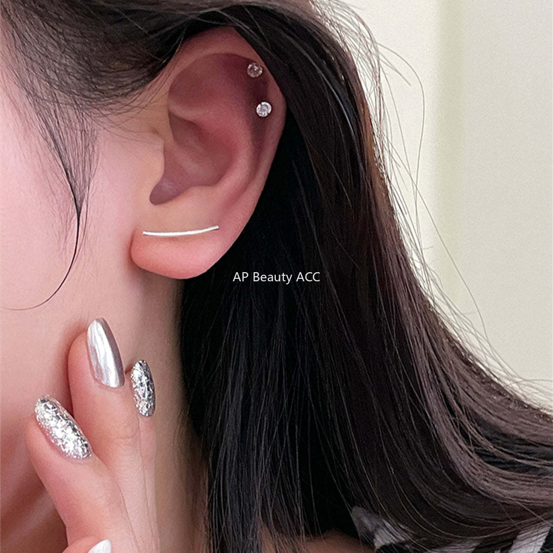 A관 - 925 은침 기하학 라인 귀걸이 [EH-3757] 25.08-4