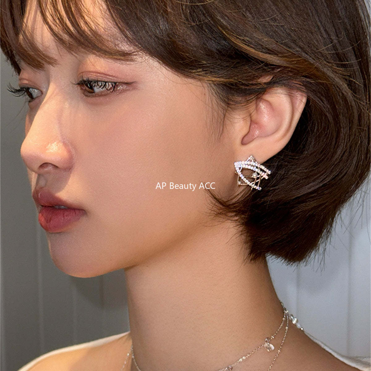 A관 - 풀큐빅 진주 별 디자인 925 은침 귀걸이 [EH-4002] 25.09-3