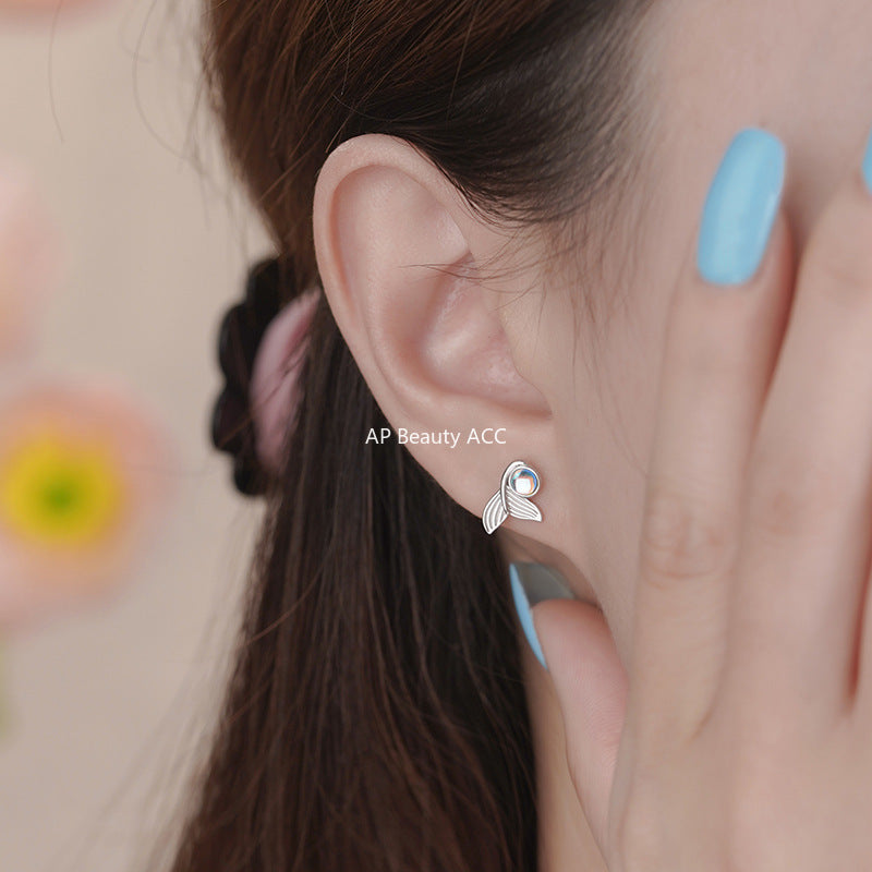 B관 - 999 실버 물고기 꼬리 디자인 귀걸이 [YC4498E_1] 25.10-3