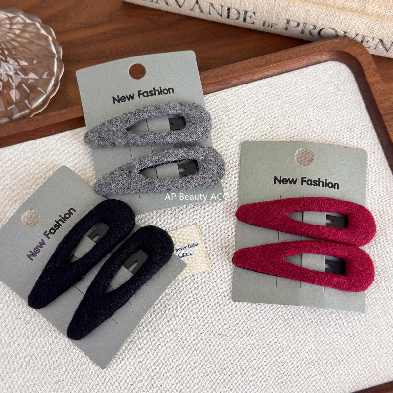 E관 - 모직 물방울 모양 사이드 헤어핀 [27647] 25.11-1