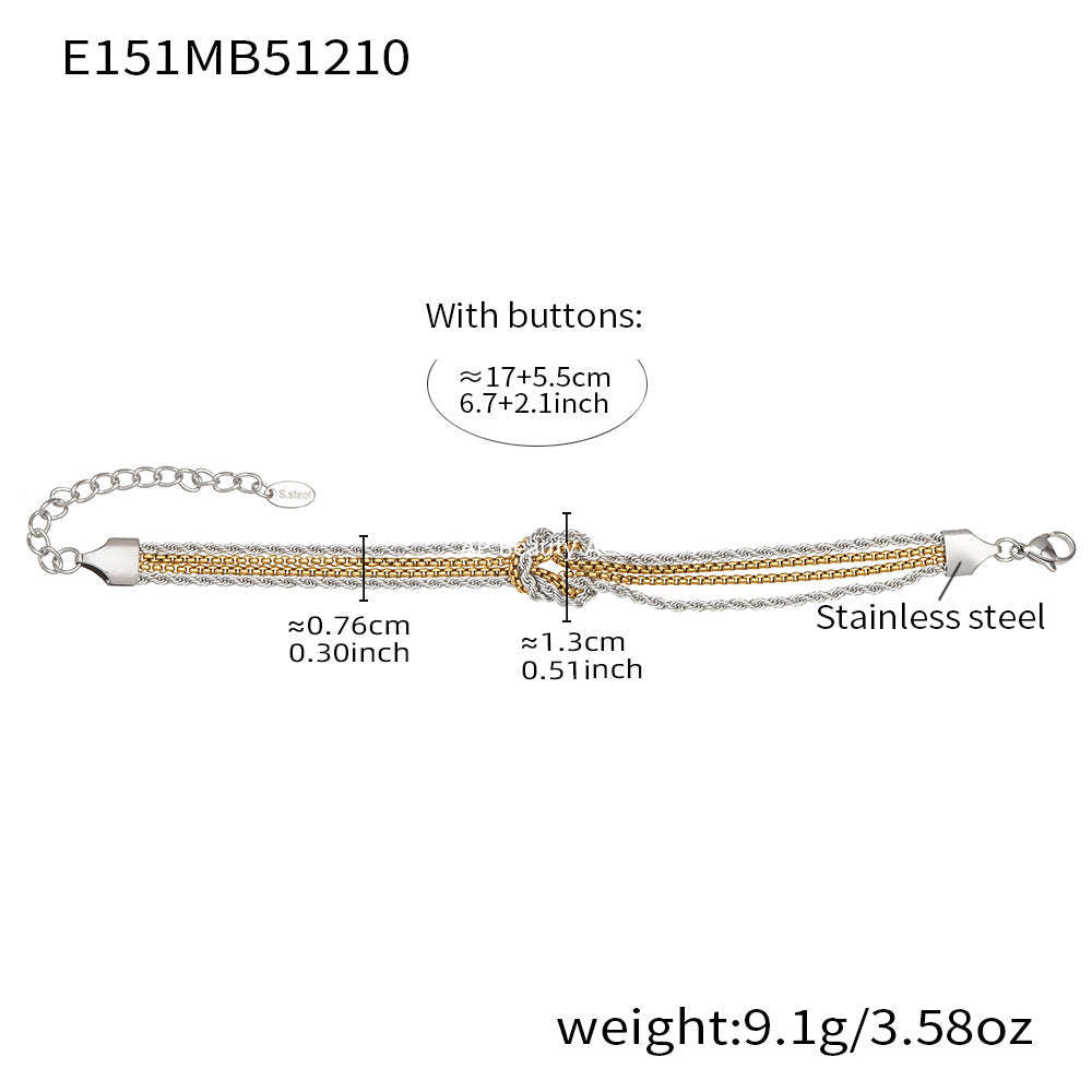 D관 - 스테인리스 스틸 18K 도금 매듭 체인 팔찌 [E151] 25.12-3