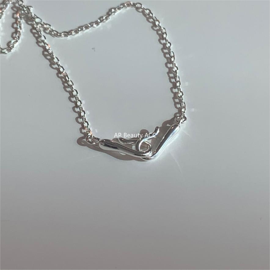 F관 - 925 실버 후크 디자인 펜던트 목걸이 [B1182] 24.12-3