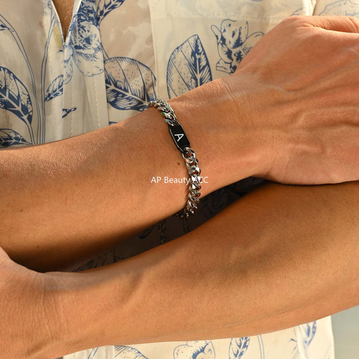 G관 - 각인 가능 레이저 알파벳 쿠바 체인 스테인리스 팔찌 [BR-2704] 25.11-3