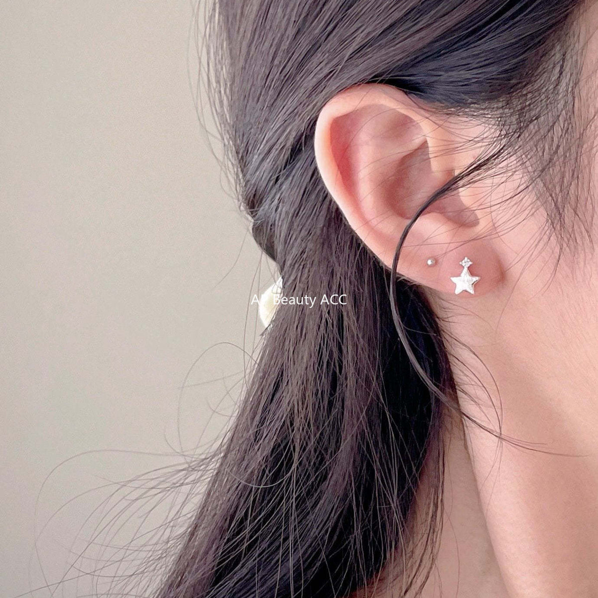 F관 - 925 실버 큐빅 별 모양 스터드 귀걸이 [C1417] 25.10-4