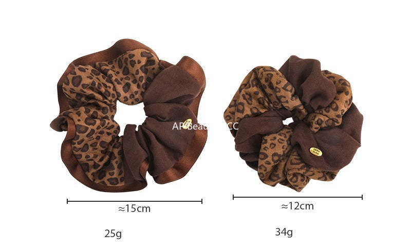 E관 - 레오파드 패턴 패브릭 배색 곱창 헤어밴드 [27772] 25.12-2