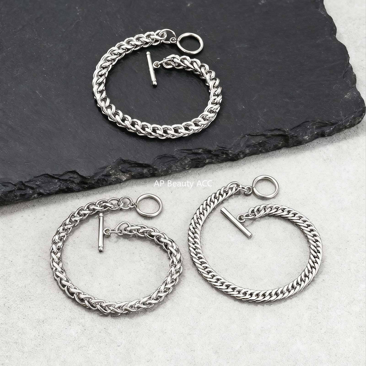 G관 - 스테인리스 스틸 체인 OT 고리 팔찌 [BR-1749] 25.12-1