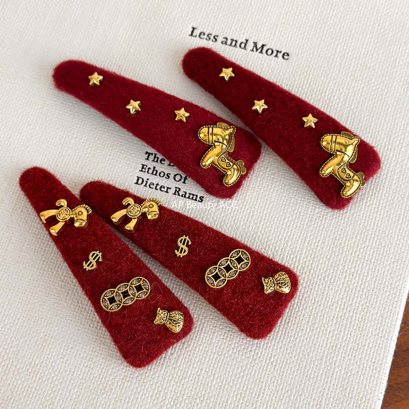 E관 - 레드 말 별 코인 삼각형 헤어핀 [27821] 25.12-3