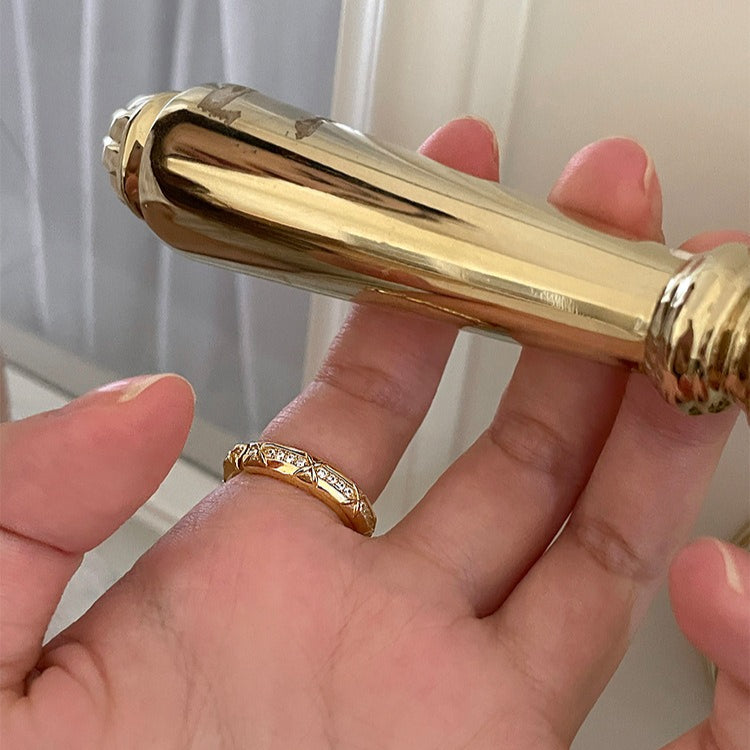 A관 - 큐빅 미니 크로스 디자인 오픈형 반지 [JZ-0727] 25.11-1