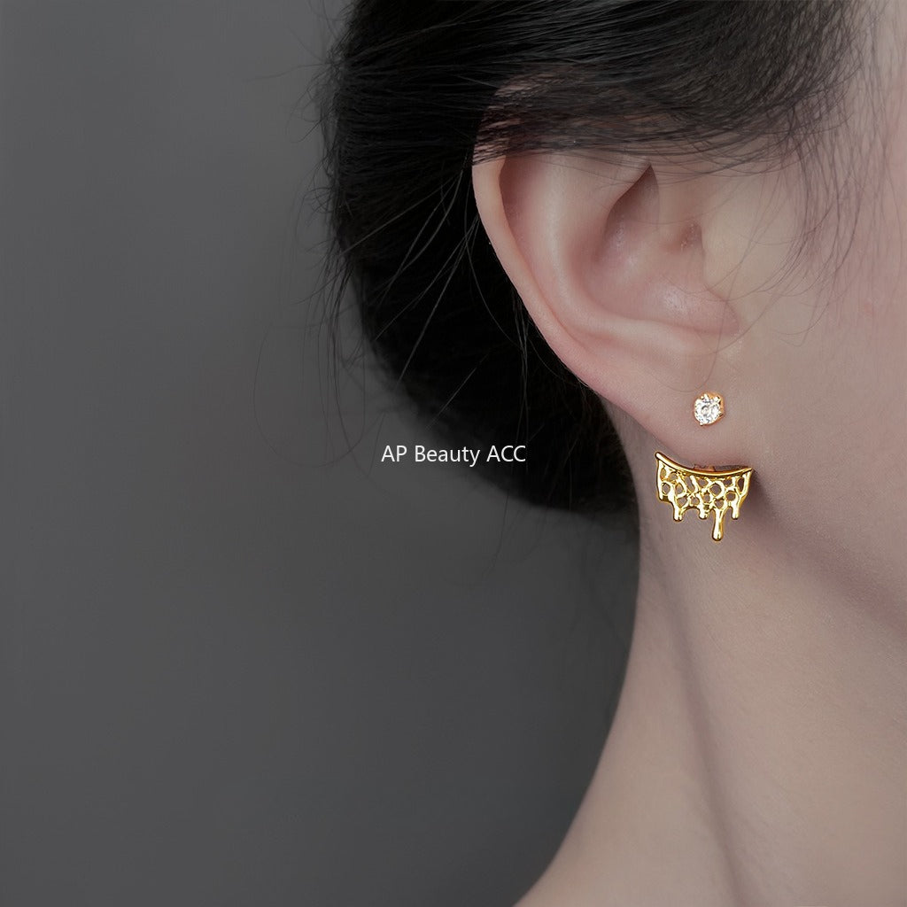 C관 - 925 은침 큐빅 흐르는 디자인 귀걸이 [6901] 25.10-2