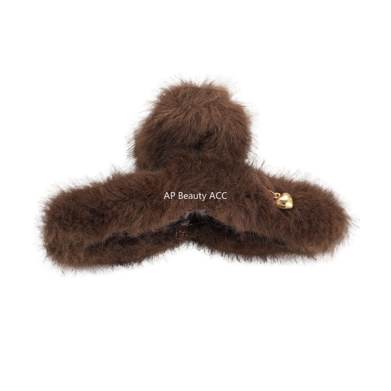 E관 - 퍼 소재 하트 포인트 집게핀 [26278] 25.11-2