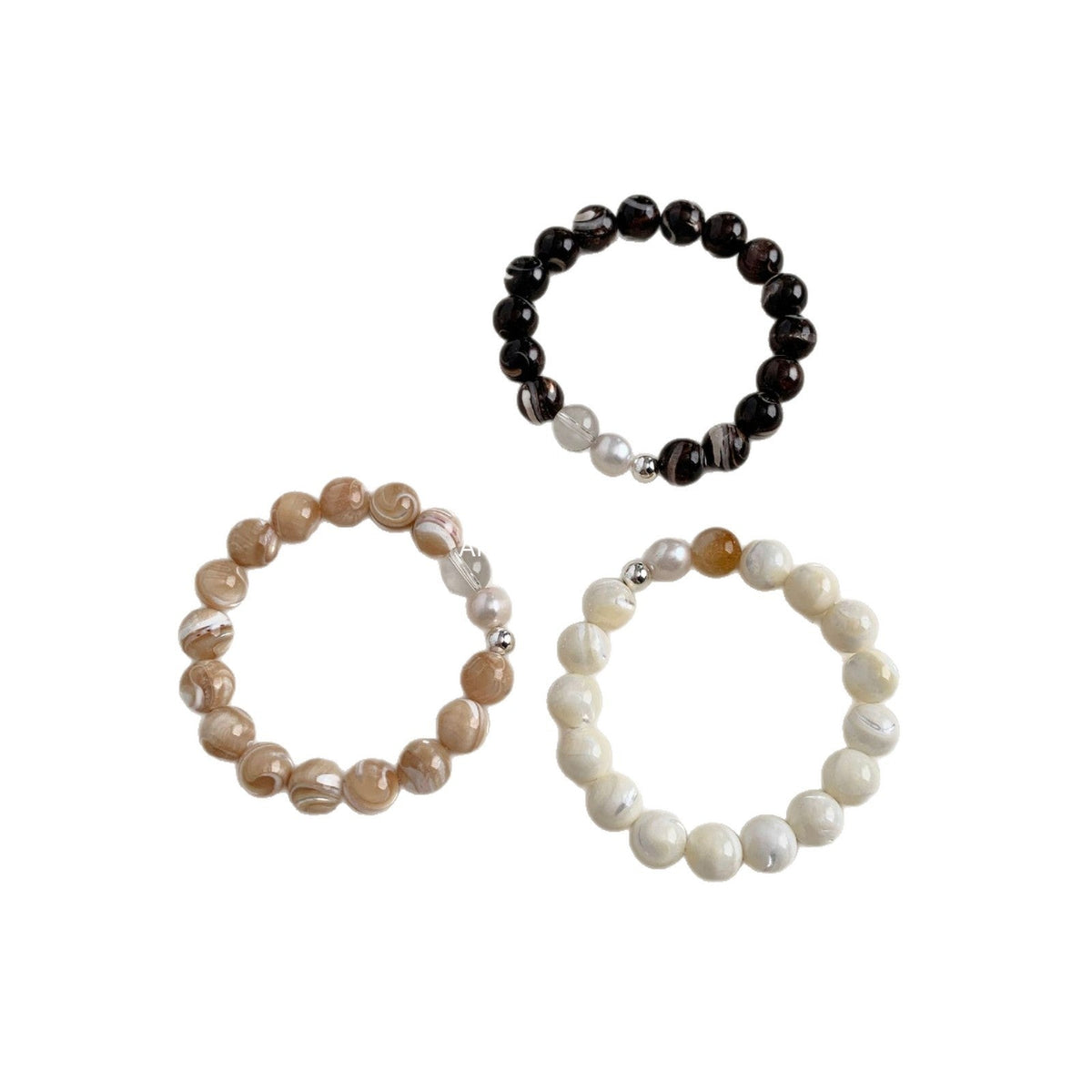 A관 - 자개 진주 담수 진주 백수정 황수정 비즈 팔찌 [1543] 25.11-2