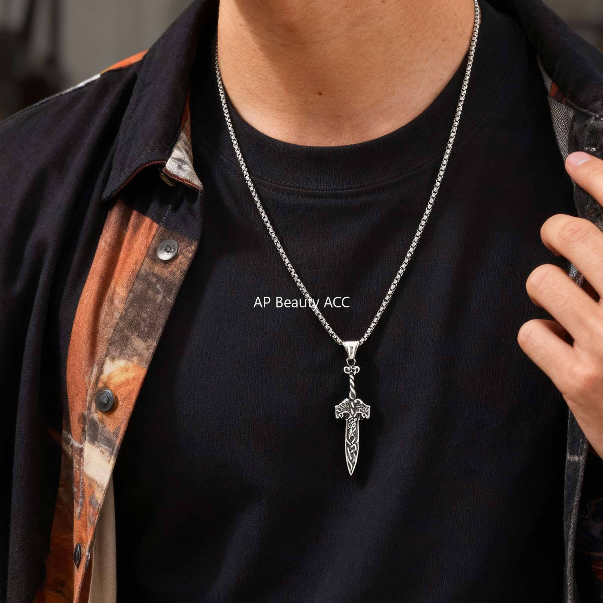 G관 - 스테인리스 스틸 켈트 검 펜던트 목걸이 [PN-2315] 25.12-3