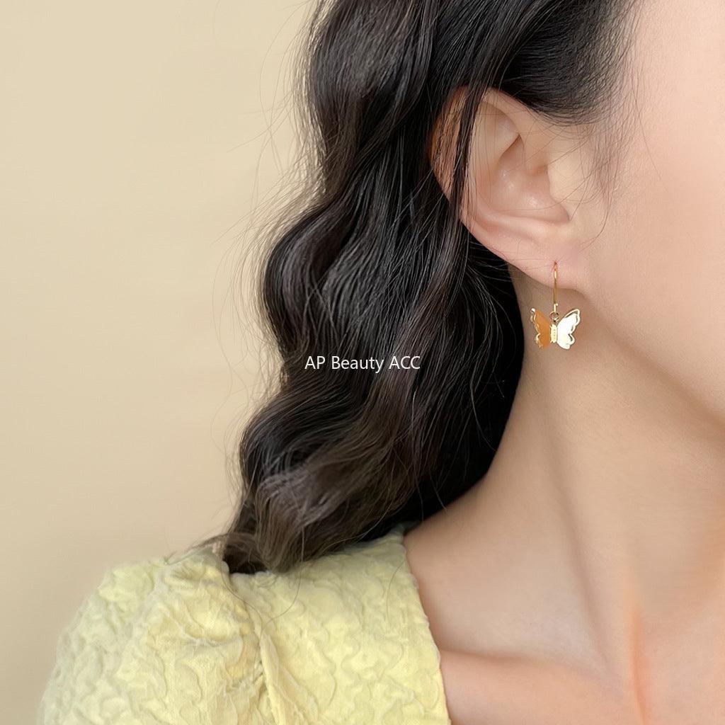 C관 - 핸드메이드 나비 디자인 14K 도금 귀걸이 [5815] 25.04-2