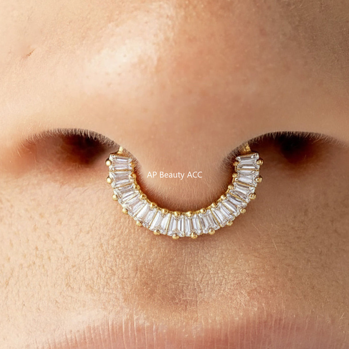 D관 - 티타늄 합금 스틸 큐빅 심리스 링 코 피어싱 [T001] 25.11-2