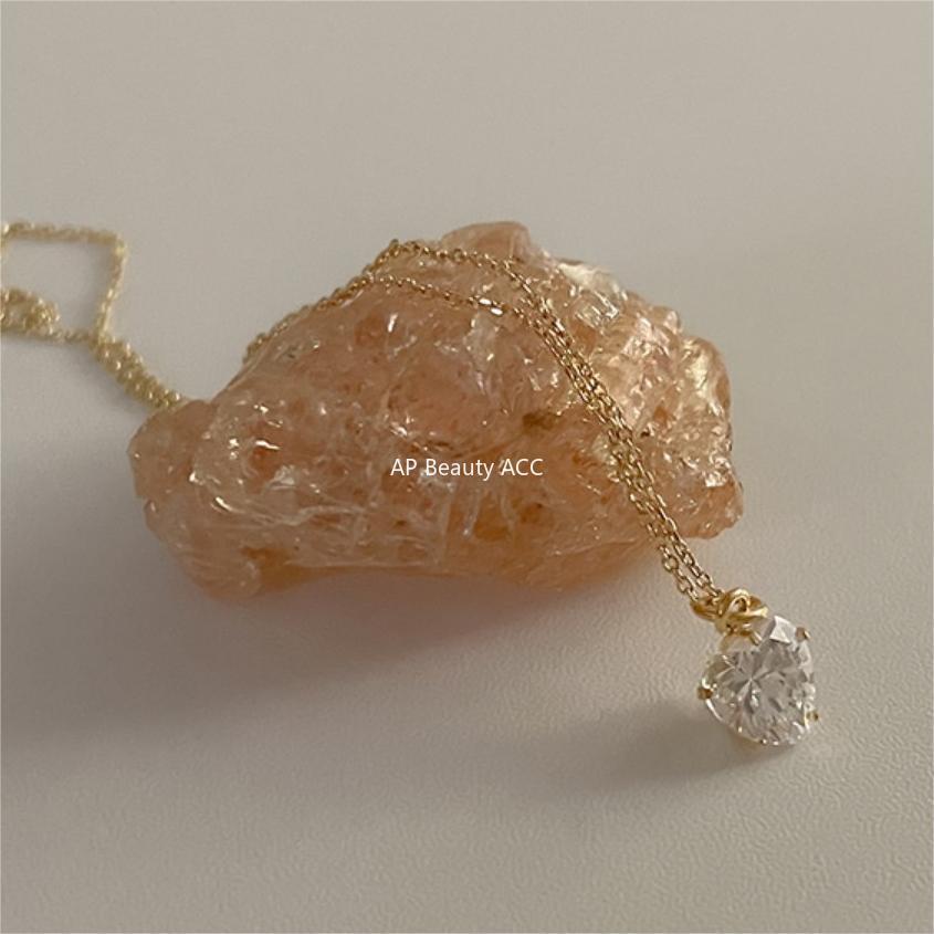 F관 - 925 실버 하트 큐빅 펜던트 목걸이 [B1209] 25.10-1