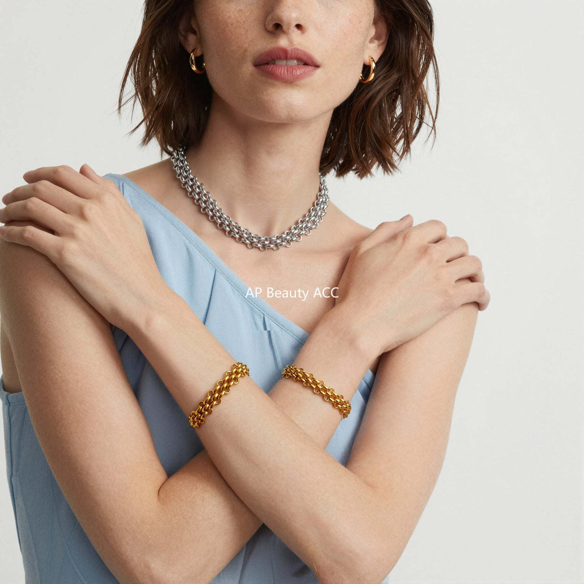 D관 - OT 고리 볼드 체인 18K 도금 스테인리스 스틸 목걸이 팔찌 [P1441] 25.12-2