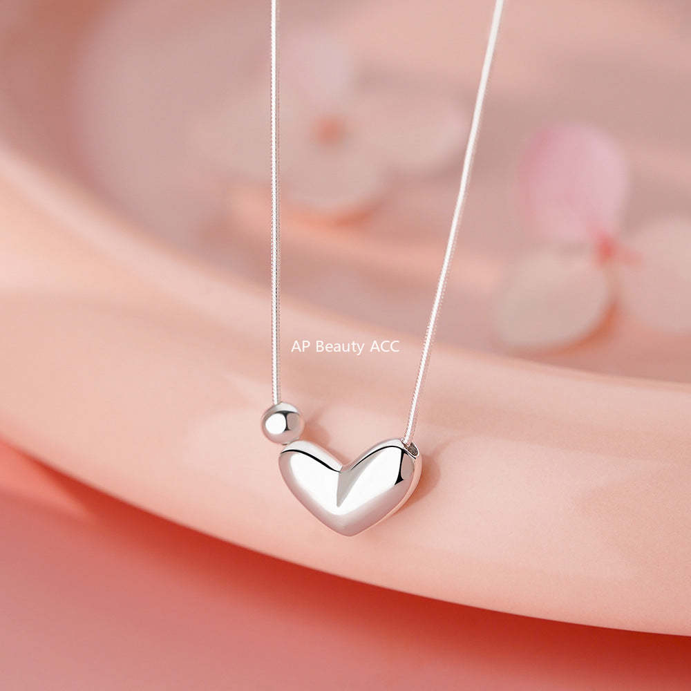 B관 - 925 실버 하트 실버 볼 펜던트 목걸이 [YC2177N_1] 25.12-3