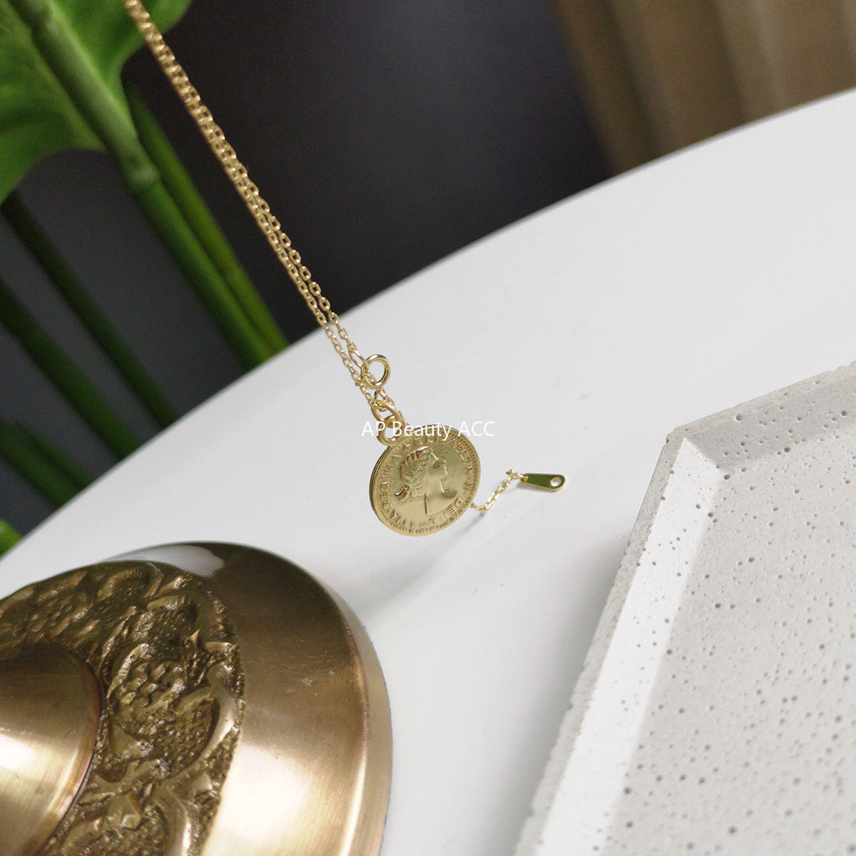 F관 - 925 실버 원형 코인 펜던트 목걸이 [B361] 25.10-3