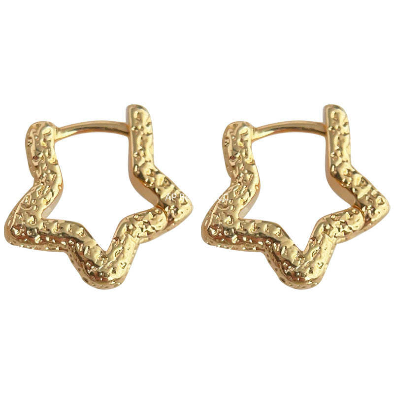 C관 - 14K 도금 스타 모양 심플 세련된 귀걸이 [4275] 24.07-1